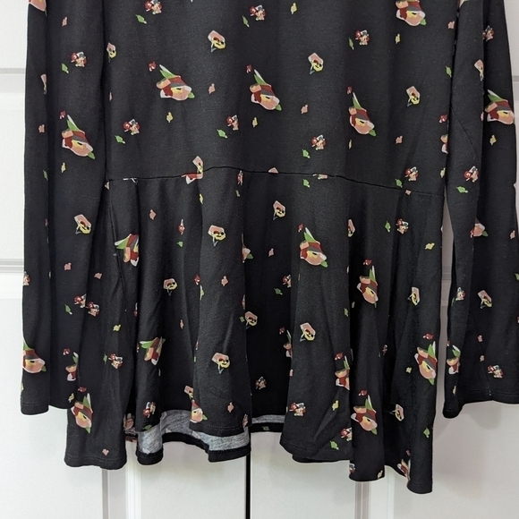Matilda Jane Shirt Women's XXL Black Floral Pep In Your Step Peplum Top - Picture 2 of 6